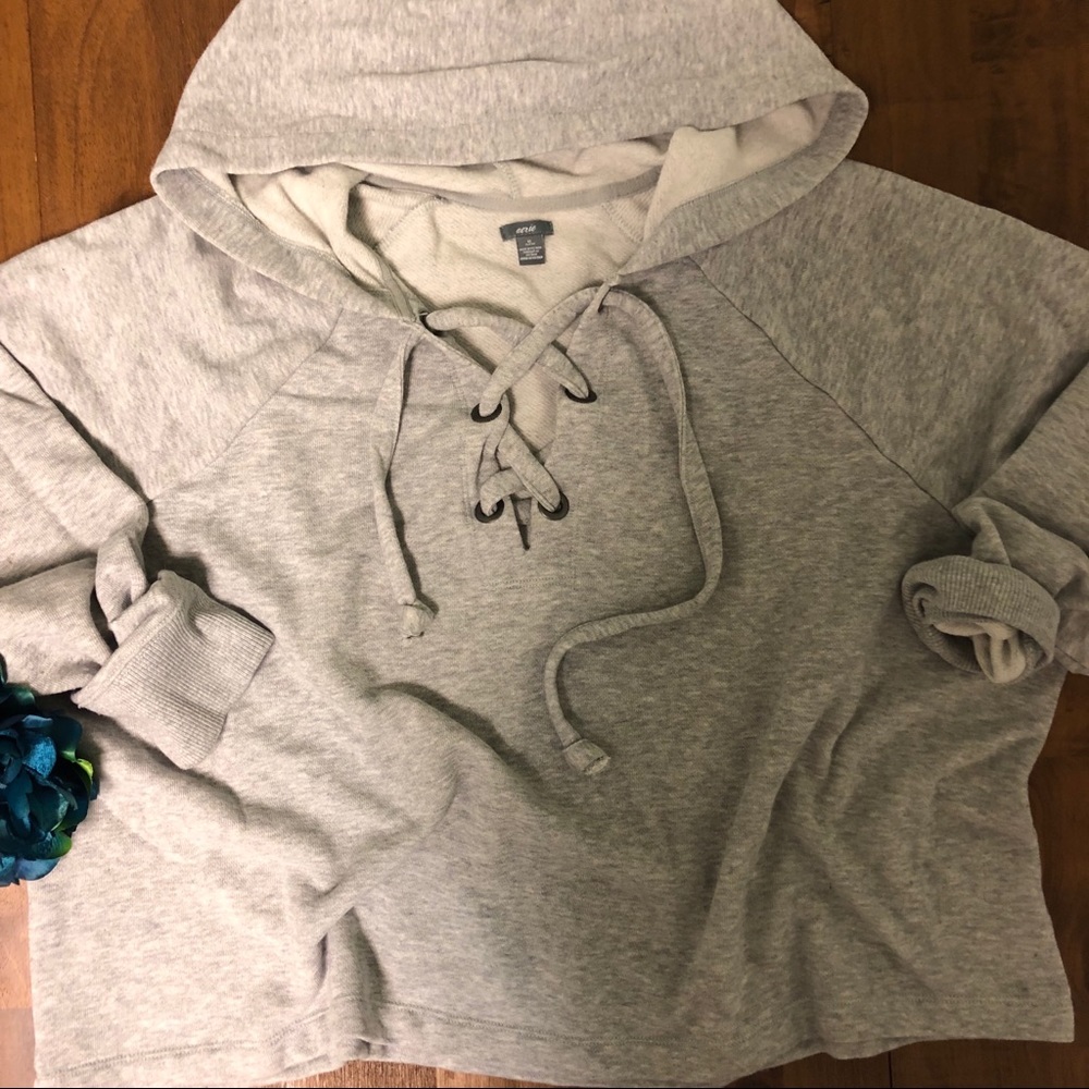 Aerie Tie Up Crop Hoodie - Picture 4 of 5